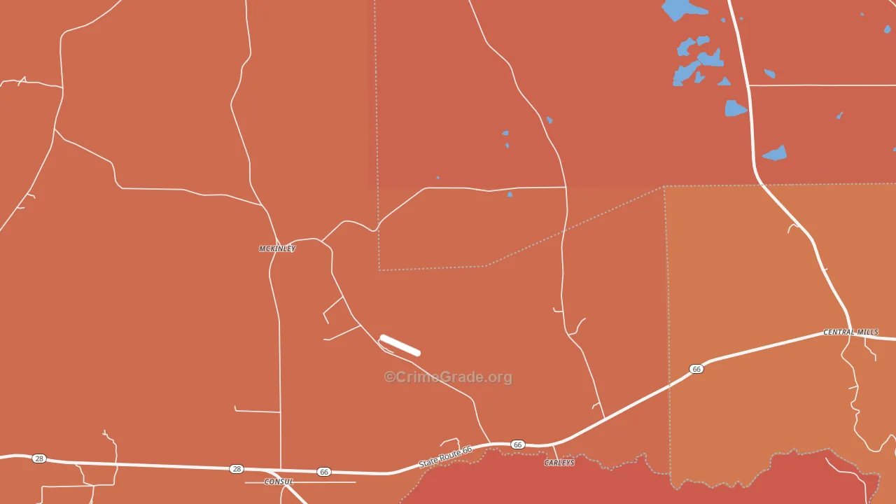 McKinley, AL Map of Burglary Rates