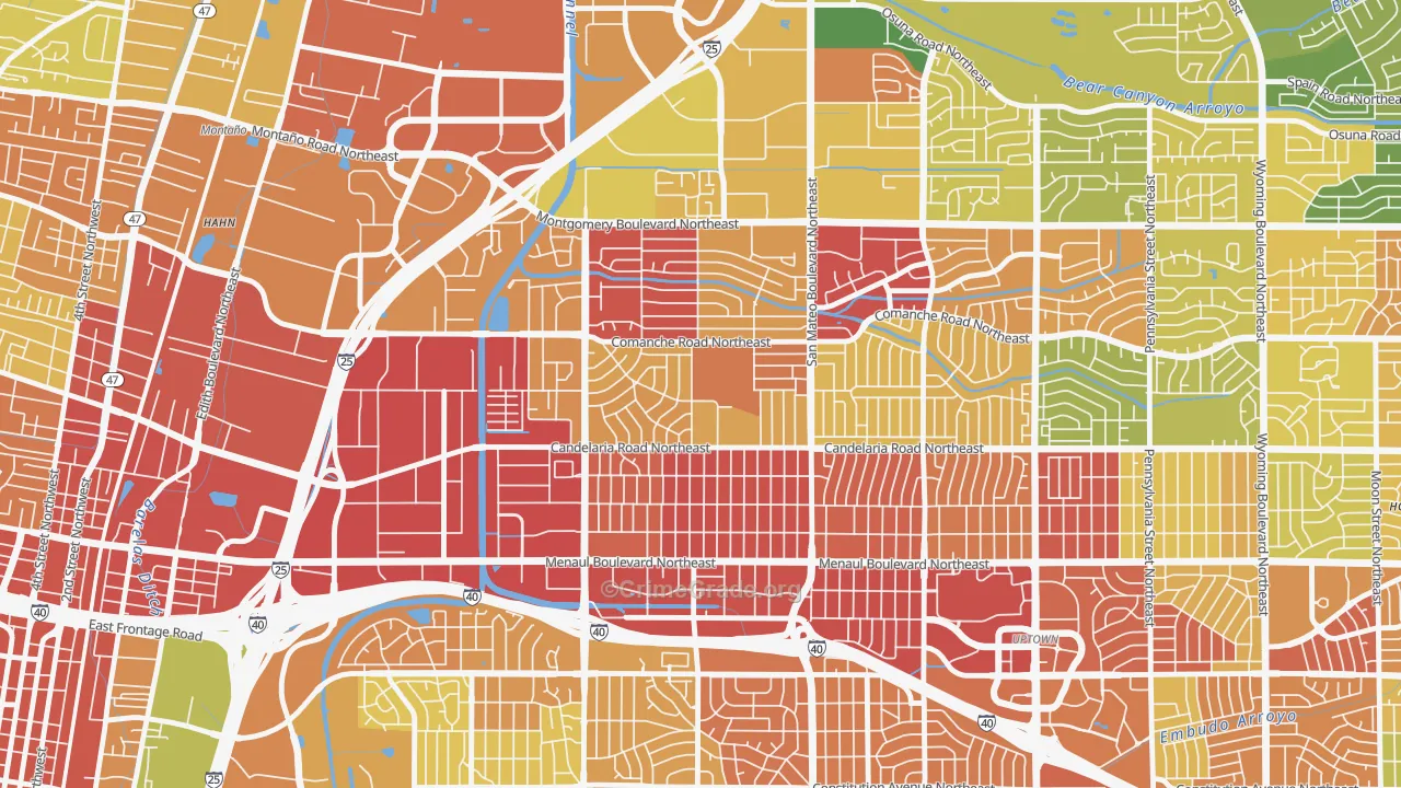 McKinley, Albuquerque, NM Map of Burglary Rates