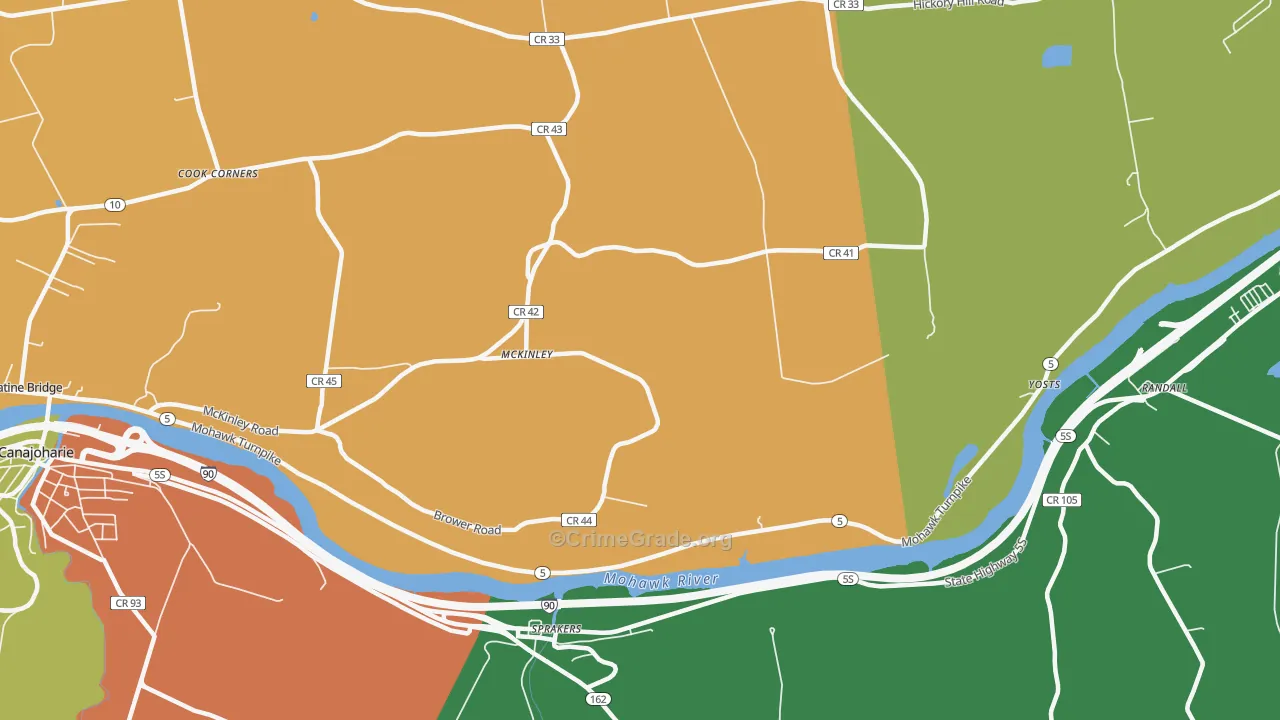 McKinley, NY Map of Burglary Rates