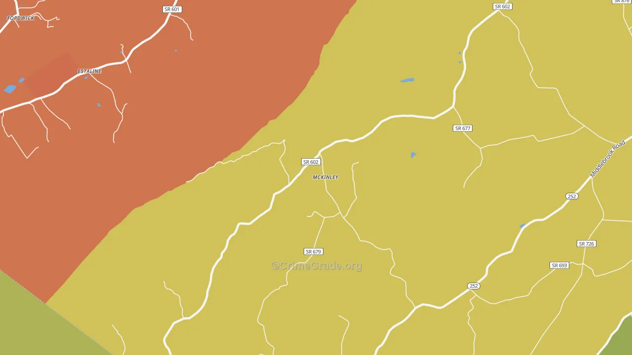 McKinley, VA Map of Burglary Rates