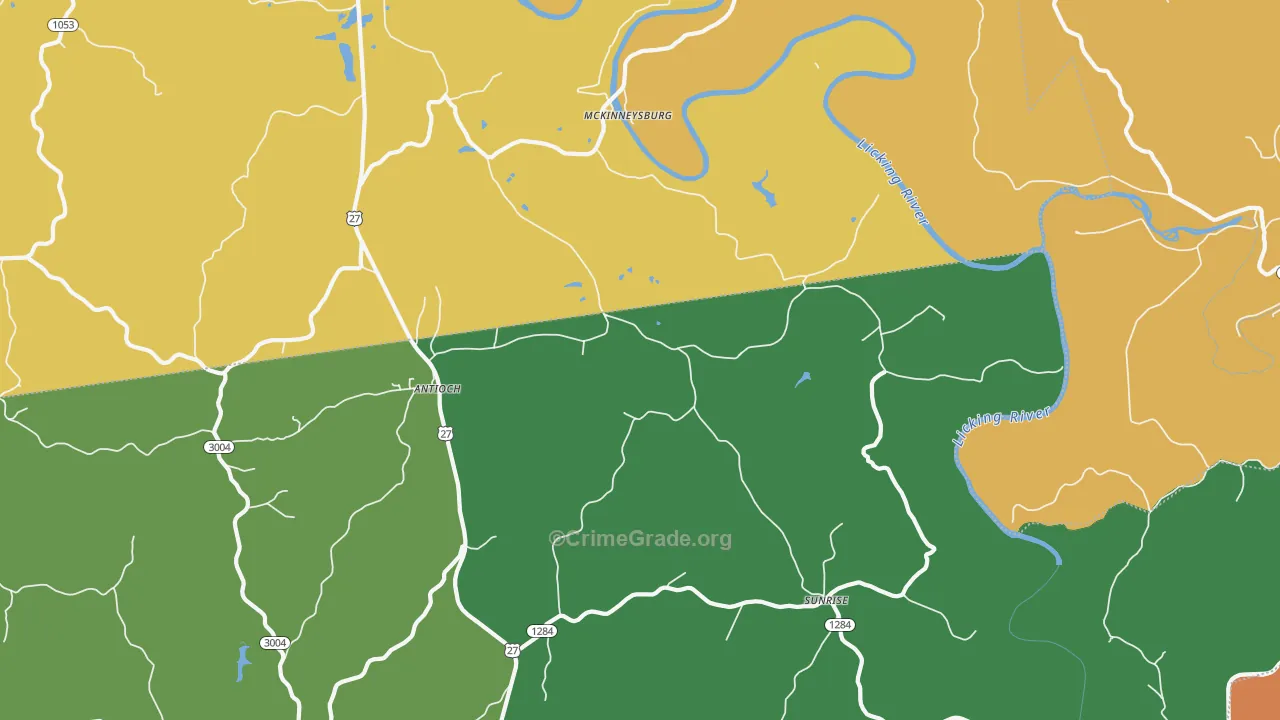 McKinneysburg, KY Map of Burglary Rates