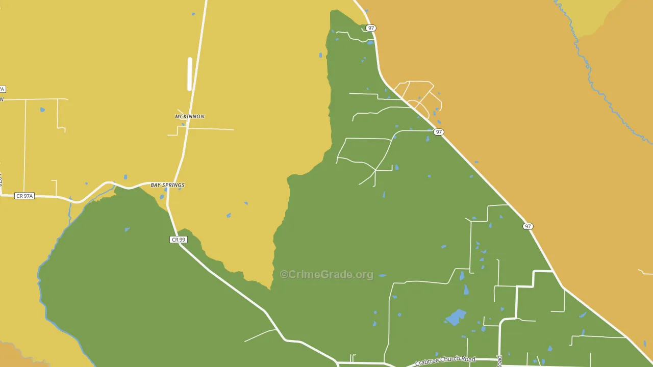McKinnon, FL Map of Burglary Rates