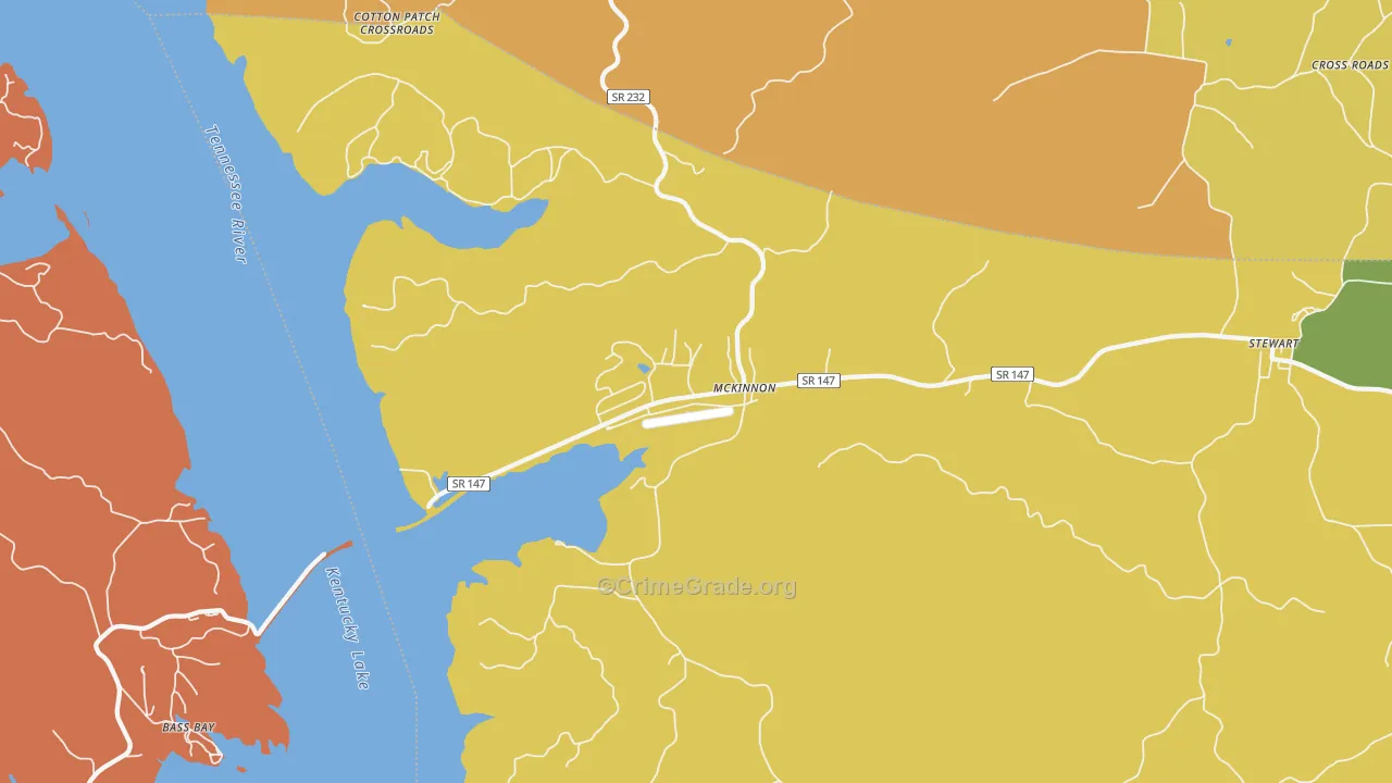 McKinnon, TN Map of Burglary Rates