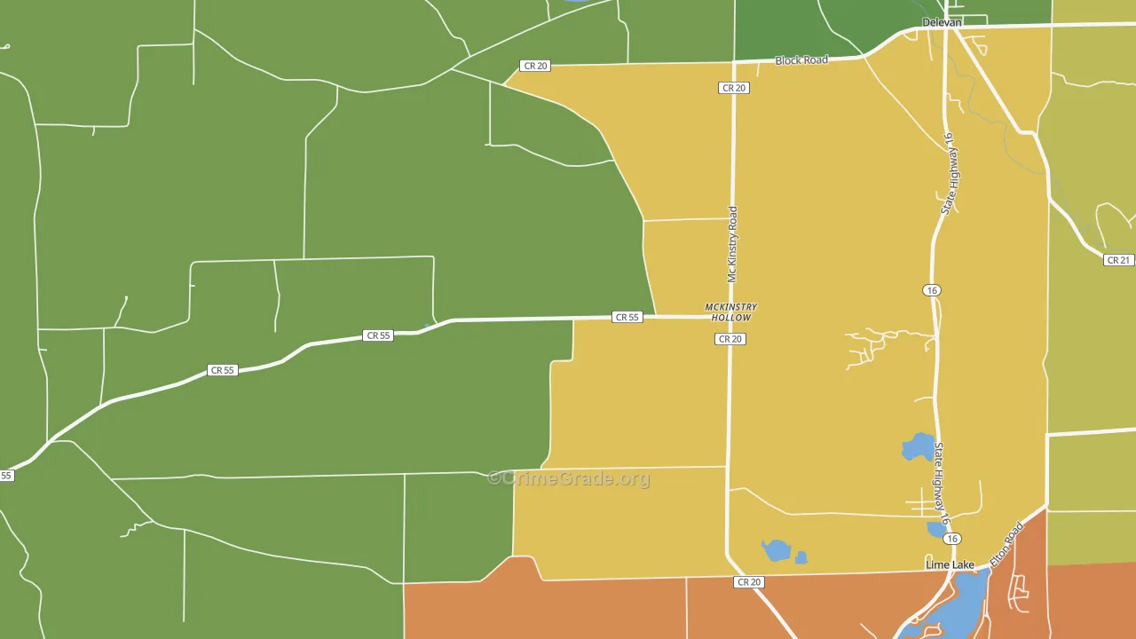 McKinstry Hollow, NY Map of Burglary Rates