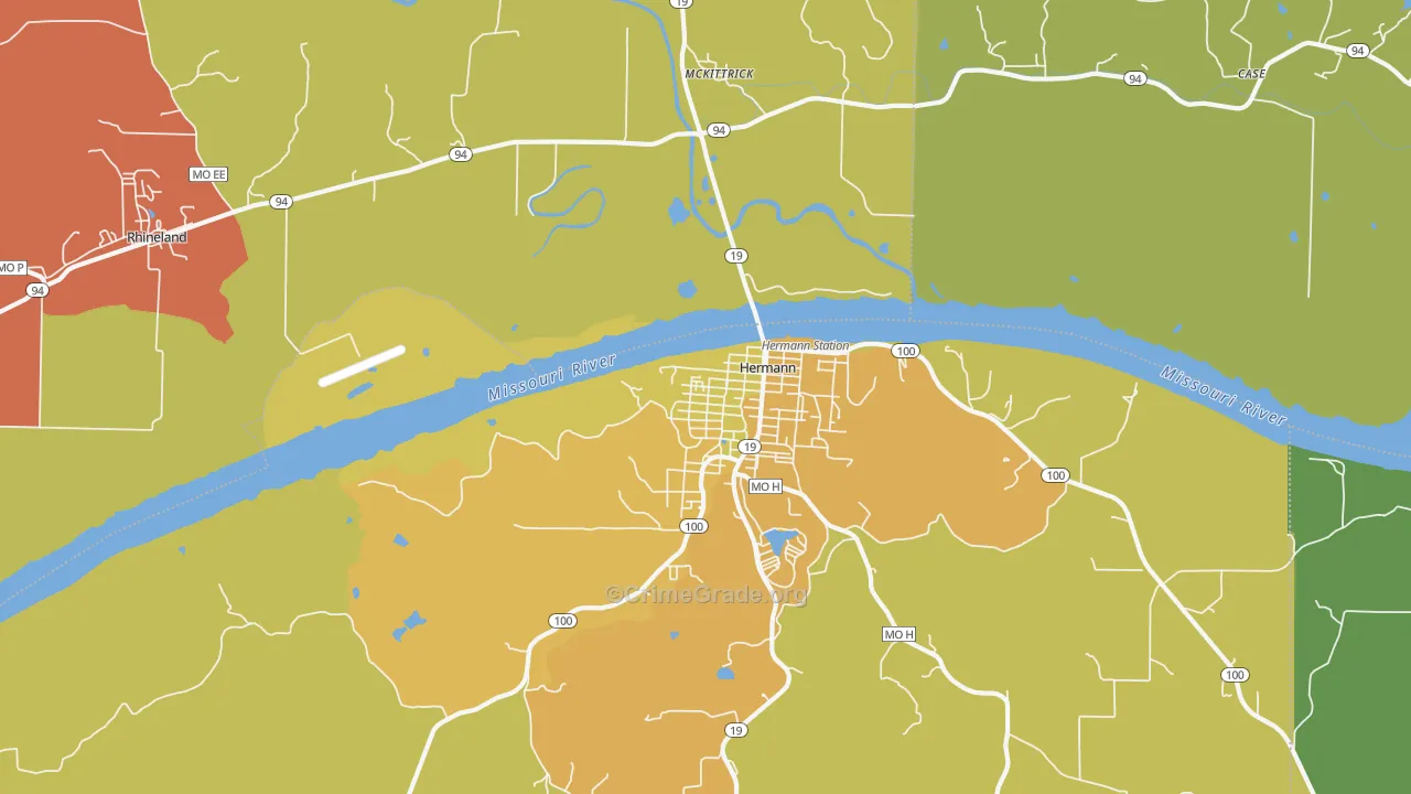 McKittrick, MO Map of Burglary Rates