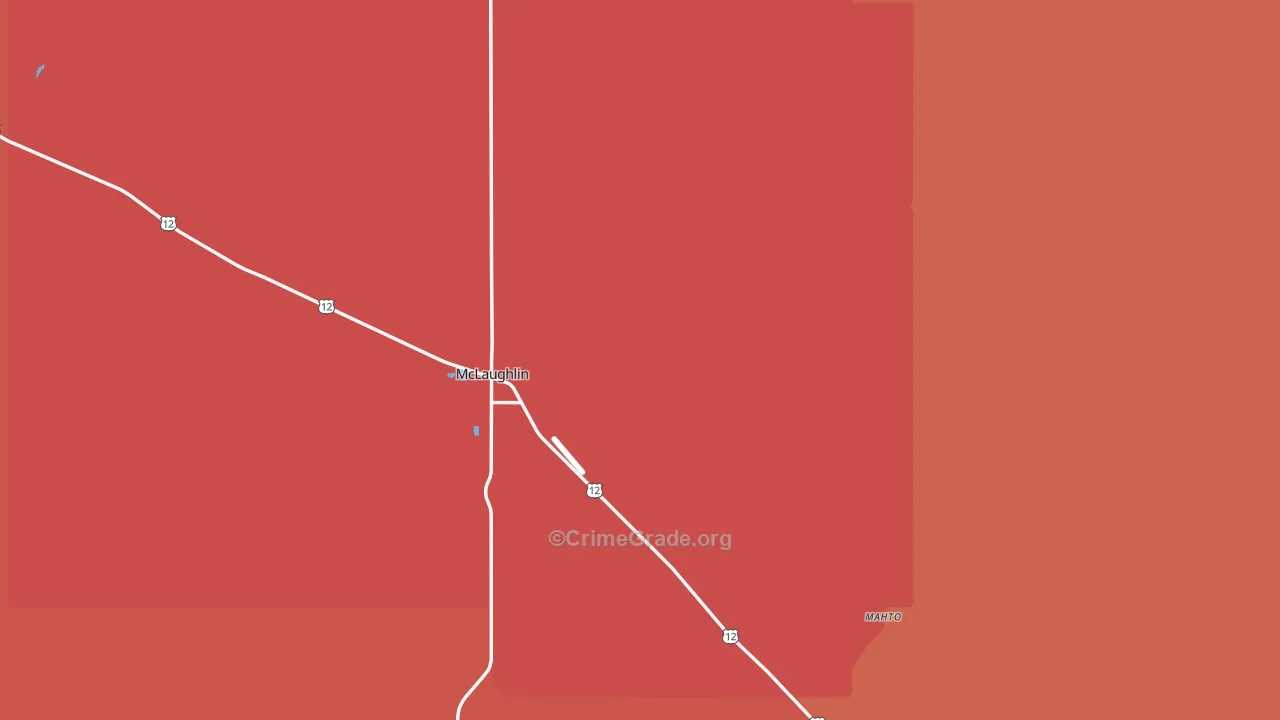 McLaughlin, SD Map of Burglary Rates