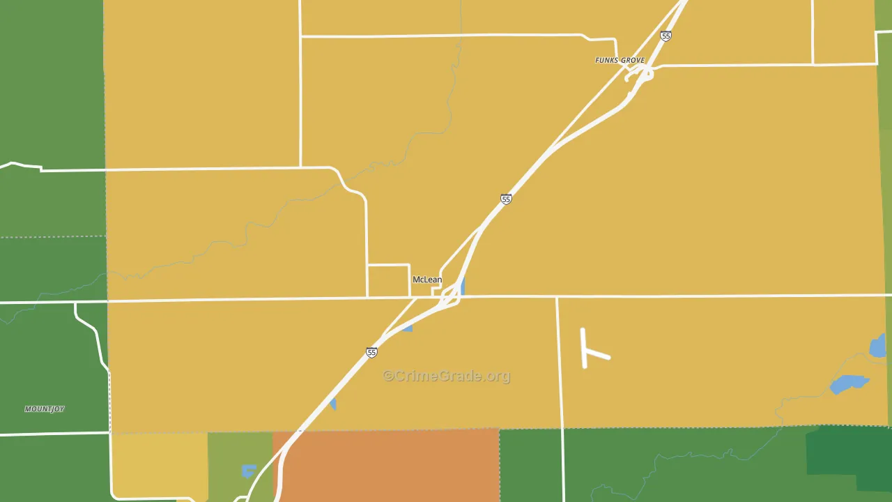 McLean, IL Map of Burglary Rates