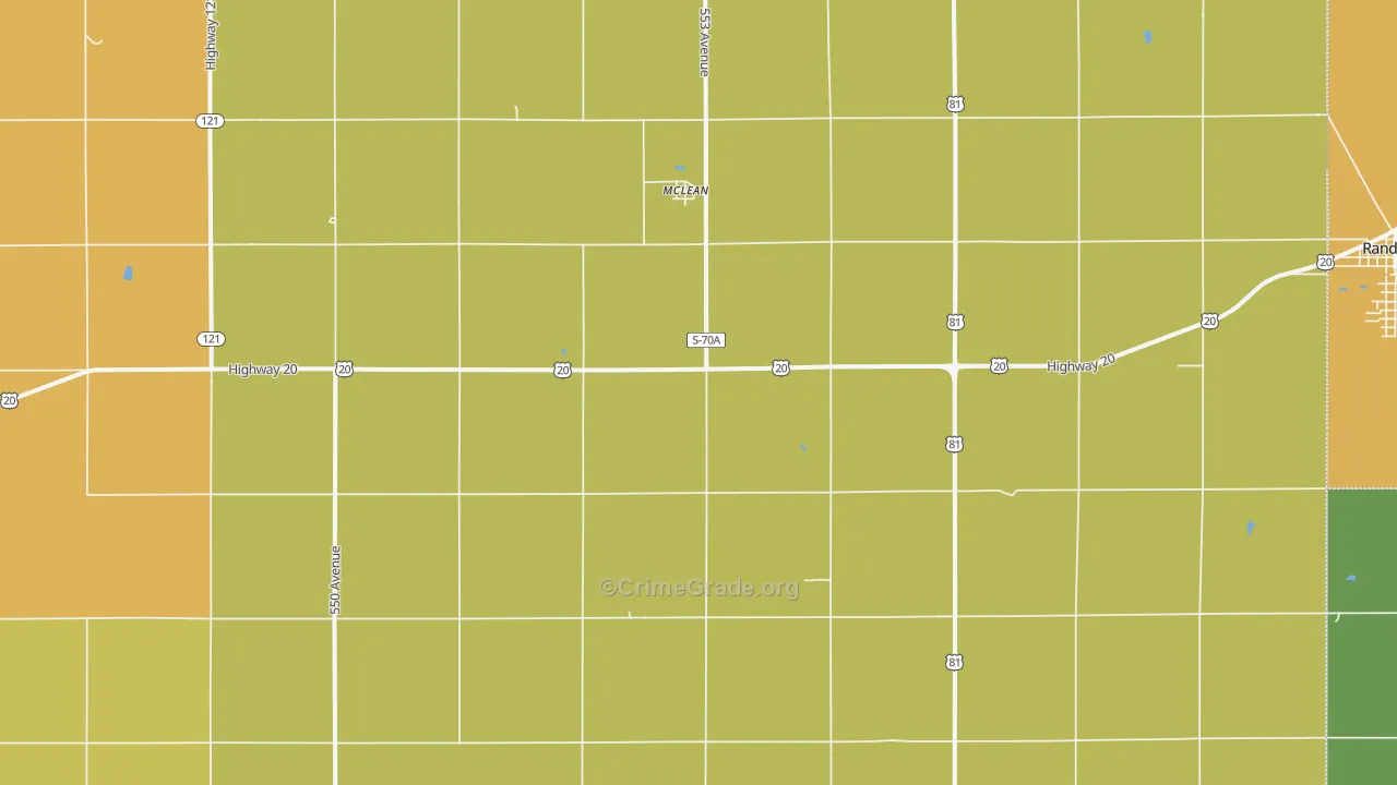 Mclean, NE Map of Burglary Rates