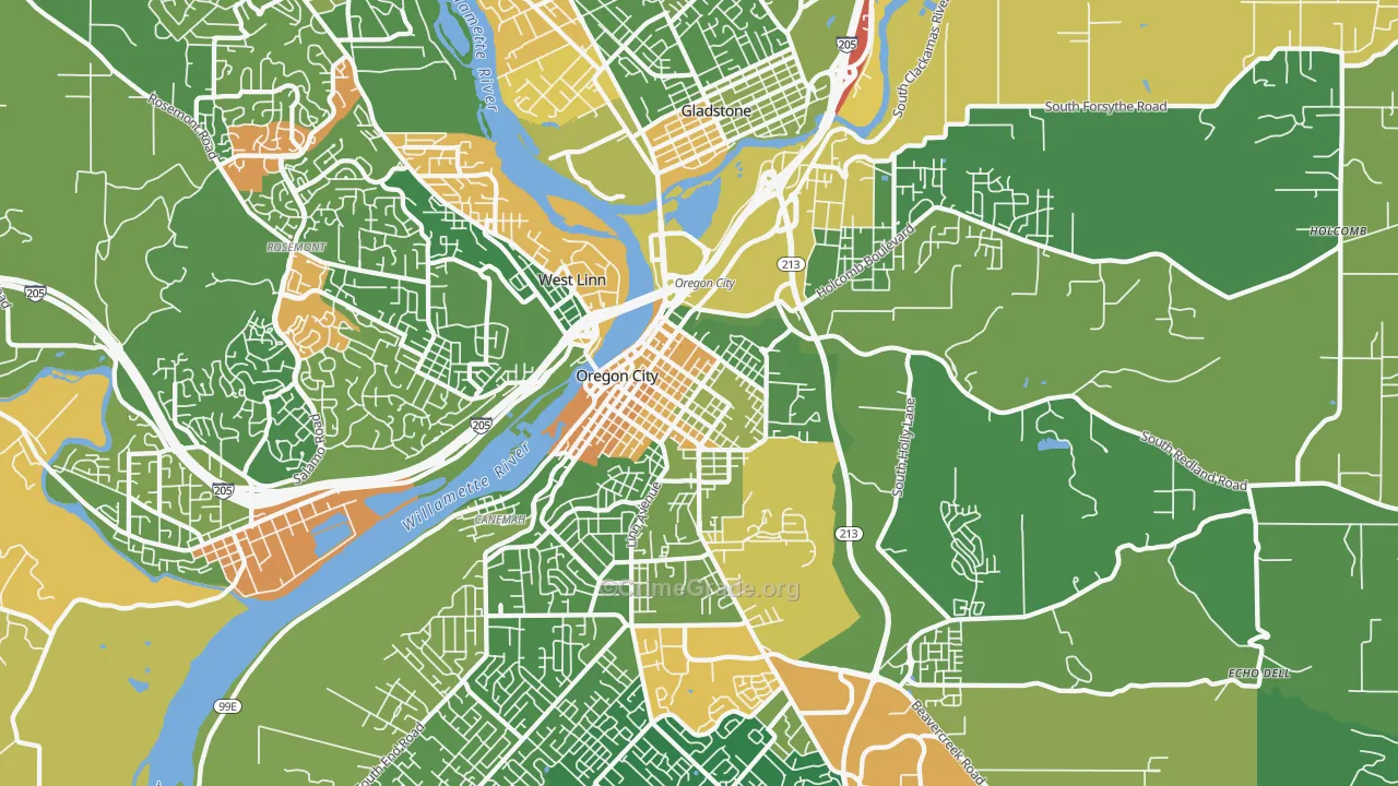 McLoughlin, Oregon City, OR Map of Burglary Rates