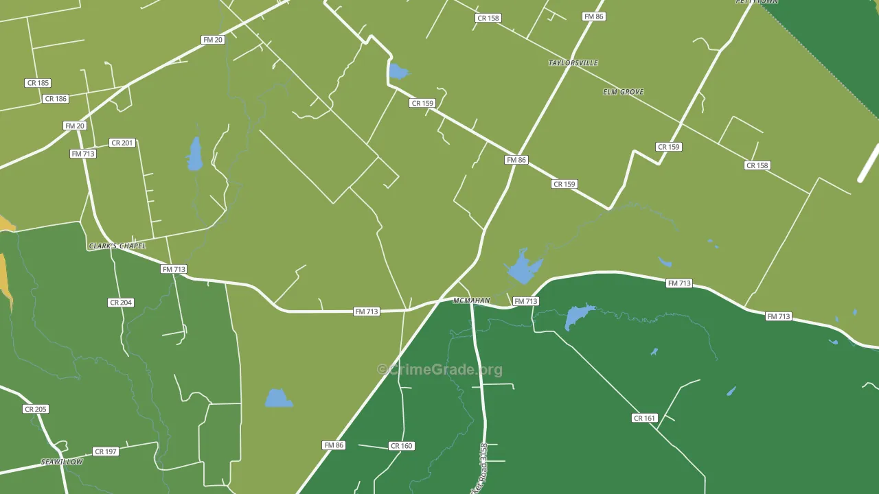 McMahan, TX Map of Burglary Rates