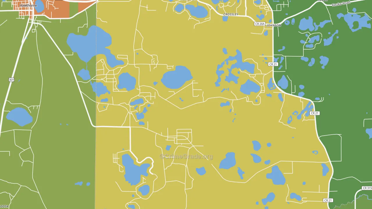 McMeekin, FL Map of Burglary Rates