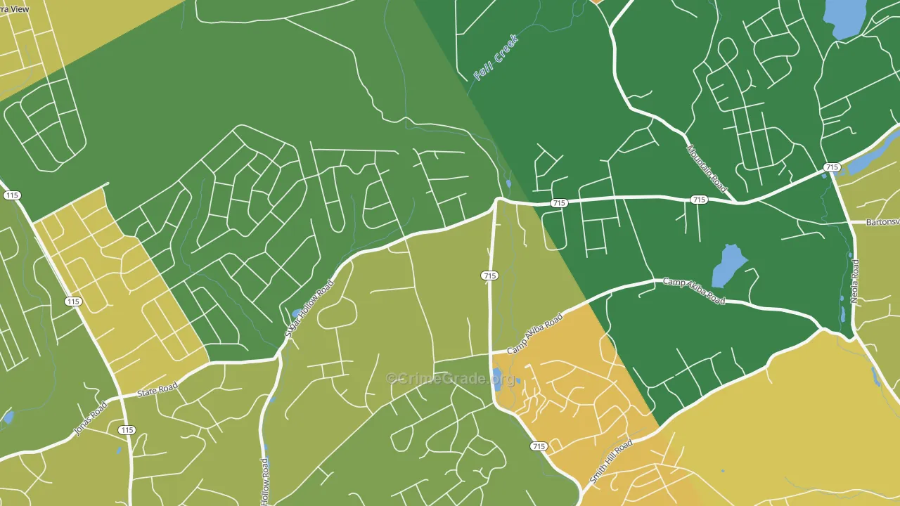 McMichaels, PA Map of Burglary Rates