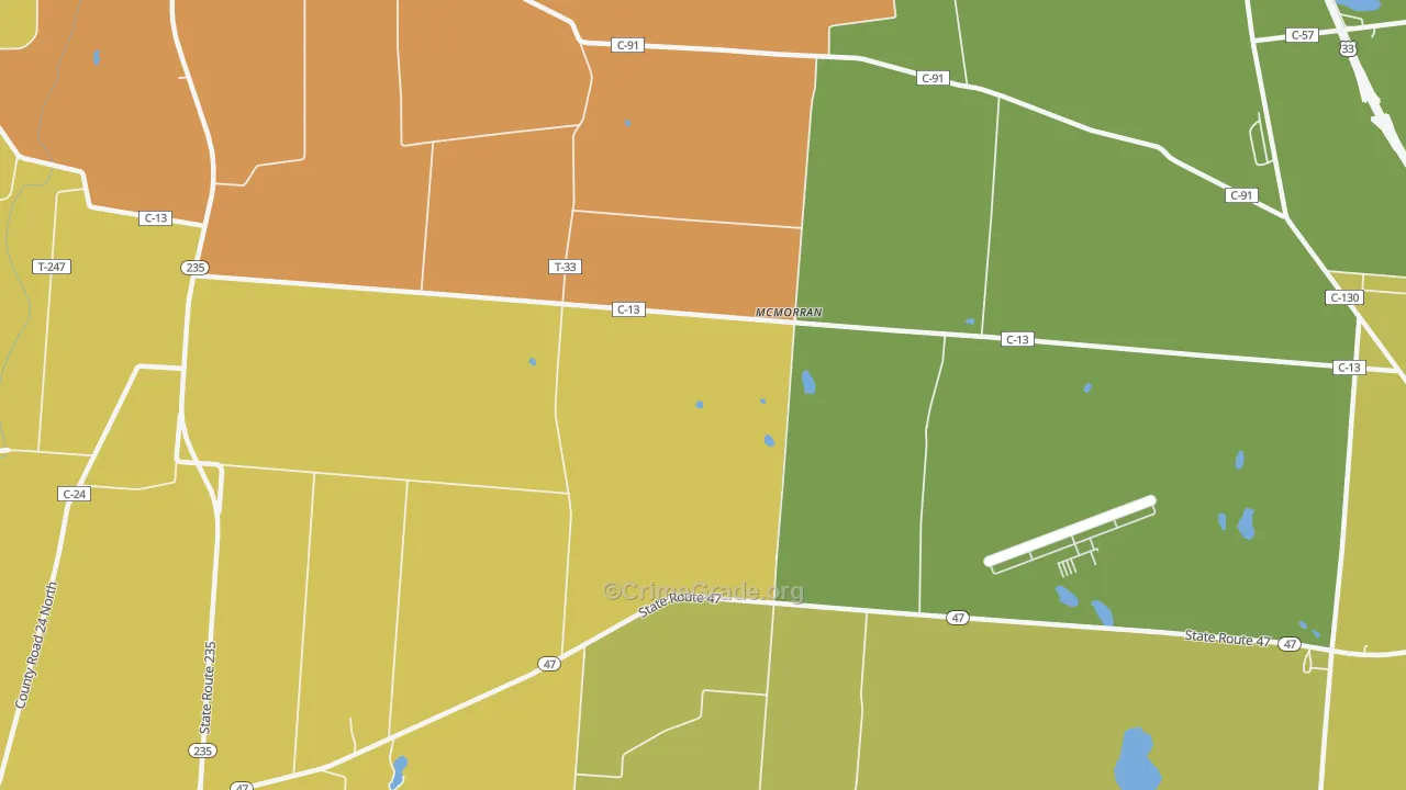 McMorran, OH Map of Burglary Rates