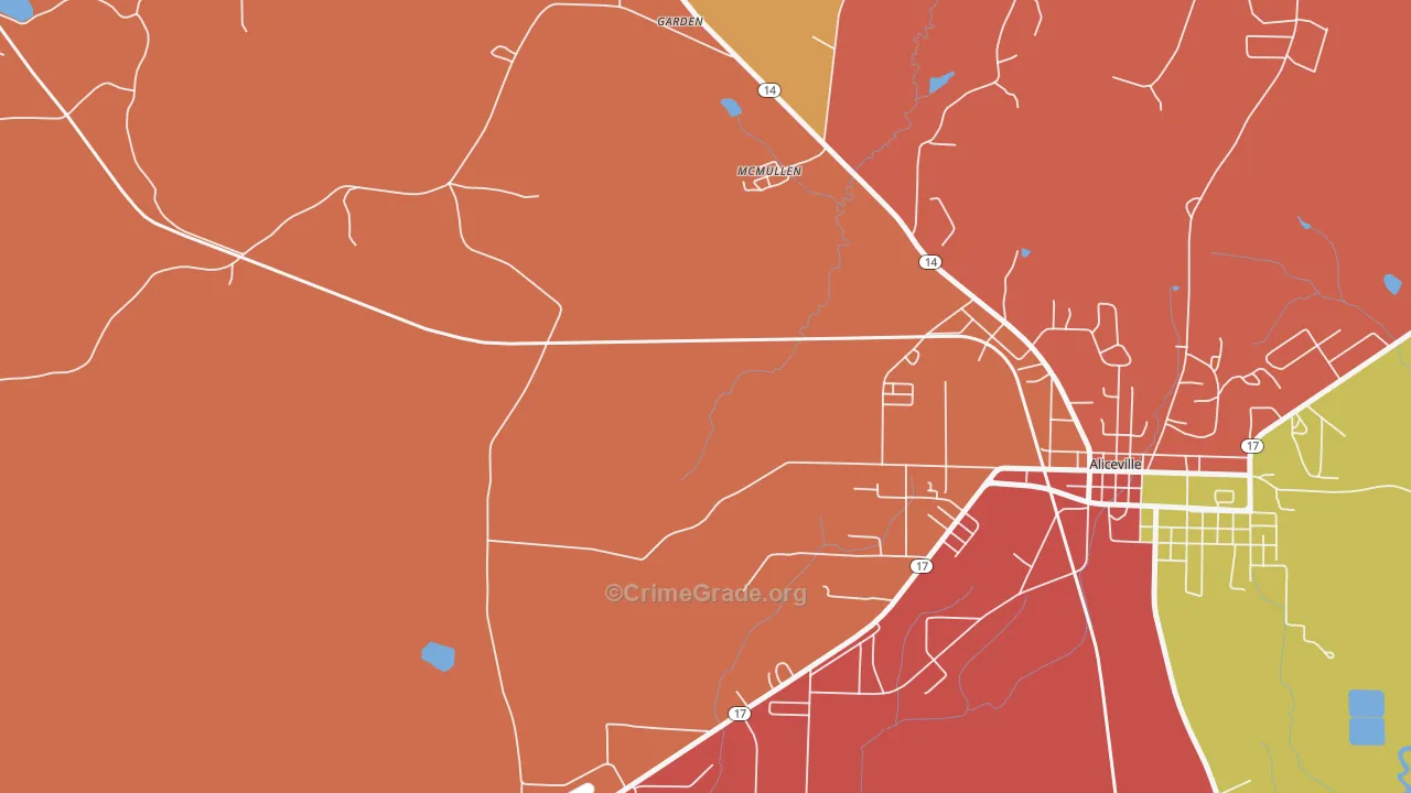 McMullen, AL Map of Burglary Rates