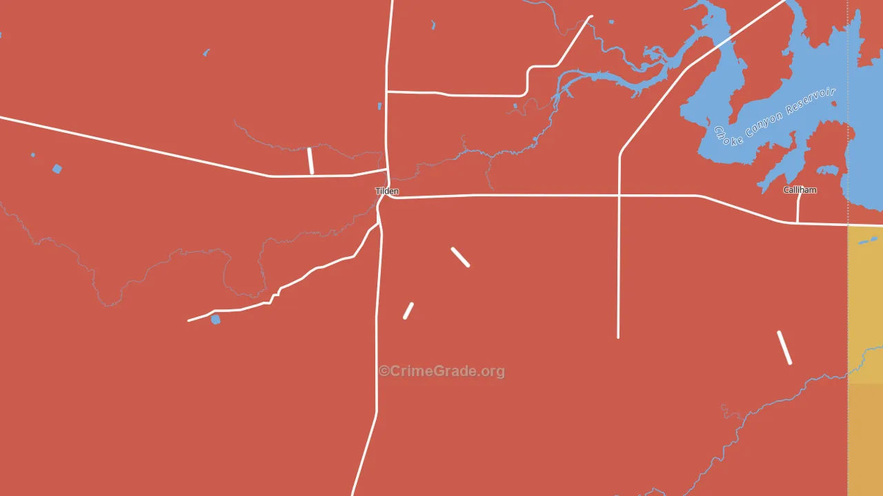 McMullen County, TX Map of Burglary Rates