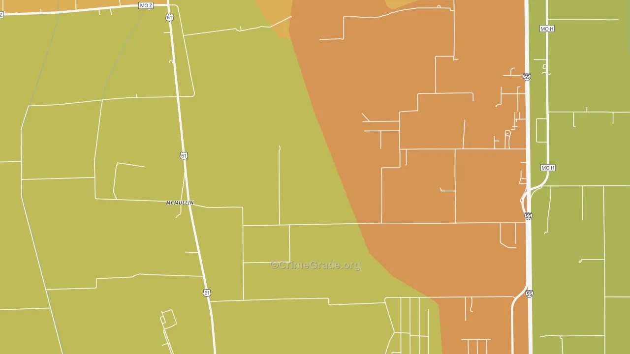 McMullin, MO Map of Burglary Rates