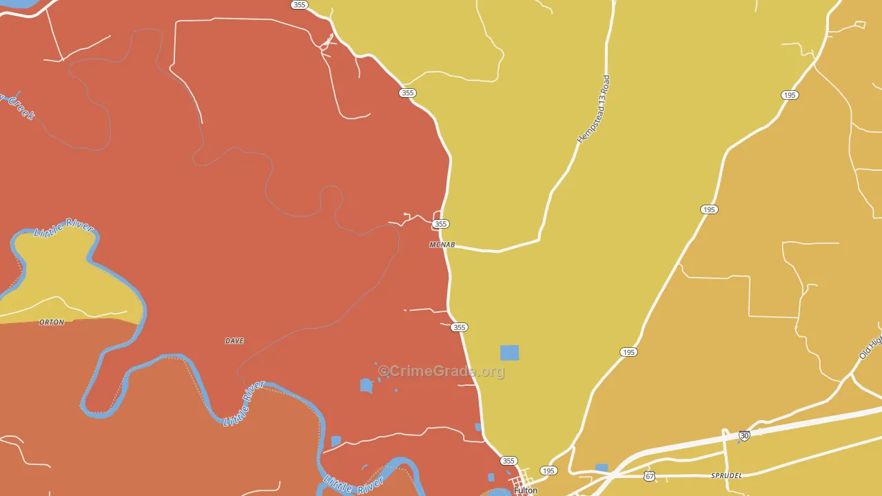 McNab, AR Map of Burglary Rates