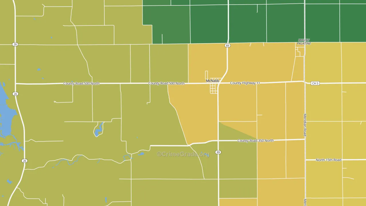 McNabb, IL Map of Burglary Rates