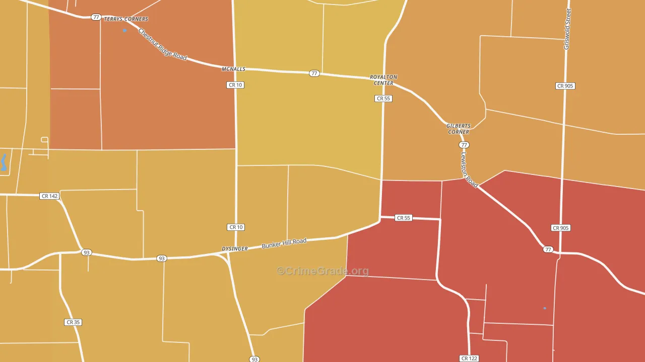 McNalls, NY Map of Burglary Rates