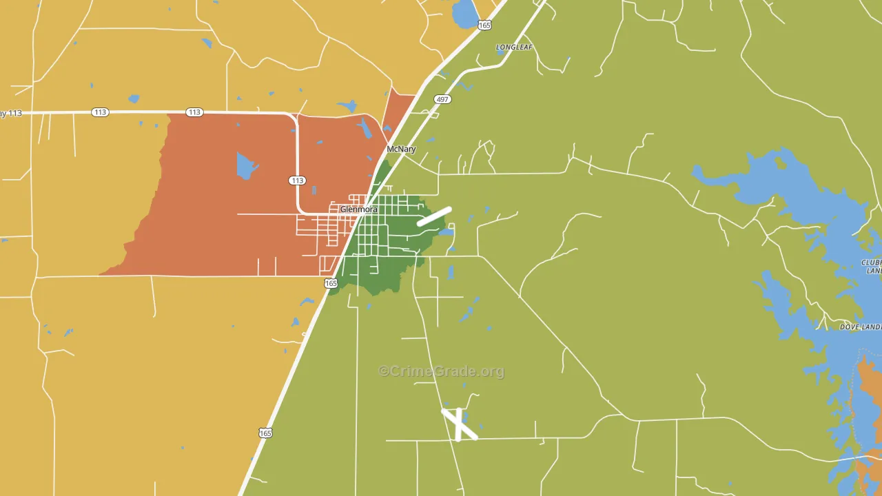 McNary, LA Map of Burglary Rates
