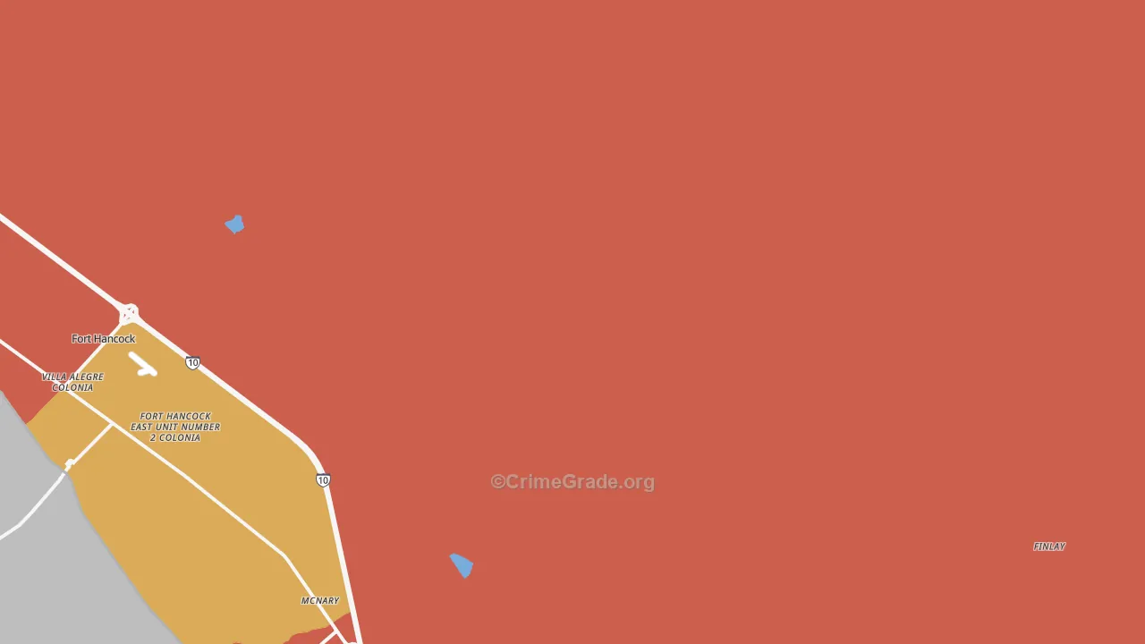 McNary, TX Map of Burglary Rates