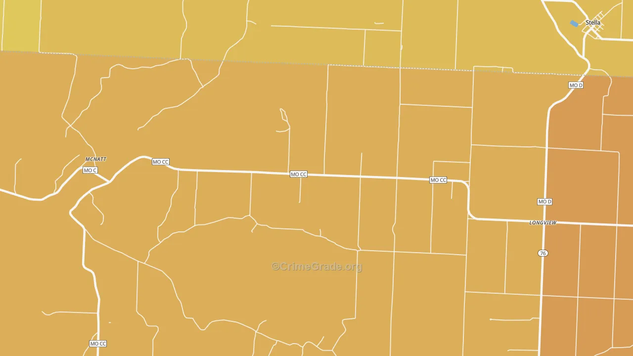 McNatt, MO Map of Burglary Rates
