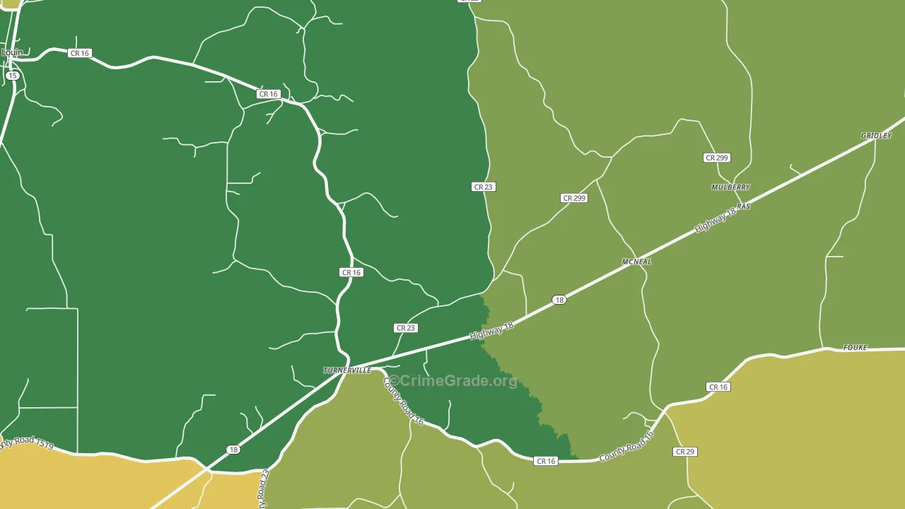 McNeal, MS Map of Burglary Rates