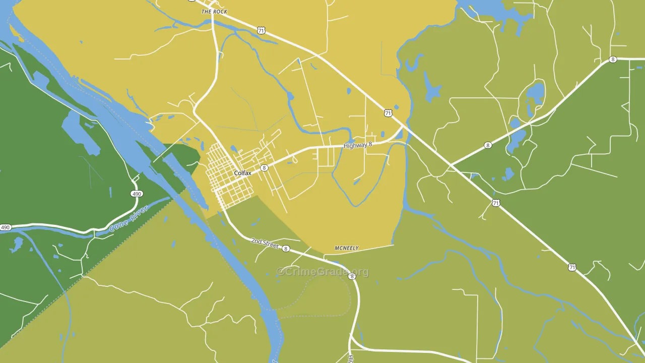 McNeely, LA Map of Burglary Rates