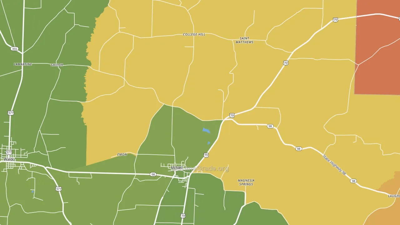 McNeil, AR Map of Burglary Rates