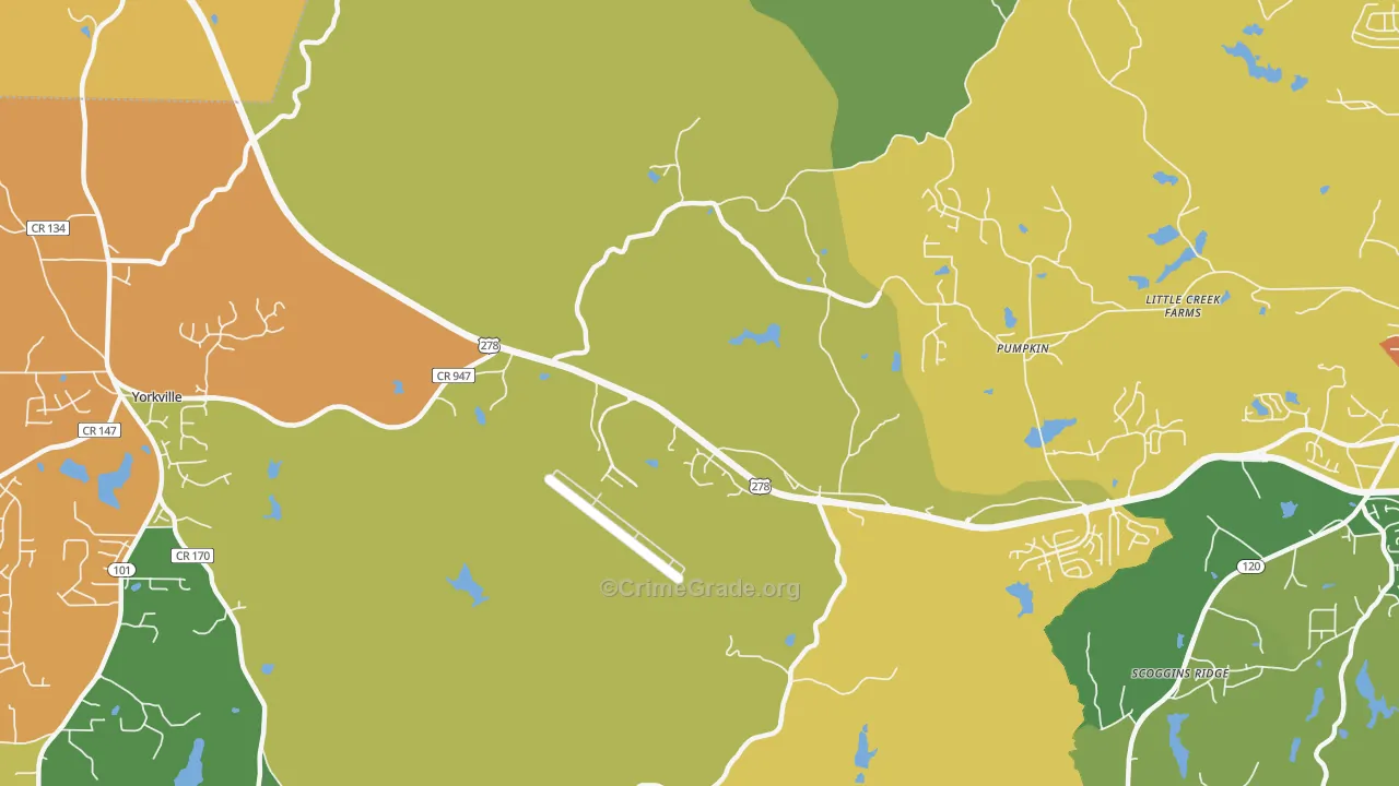 McPherson, GA Map of Burglary Rates