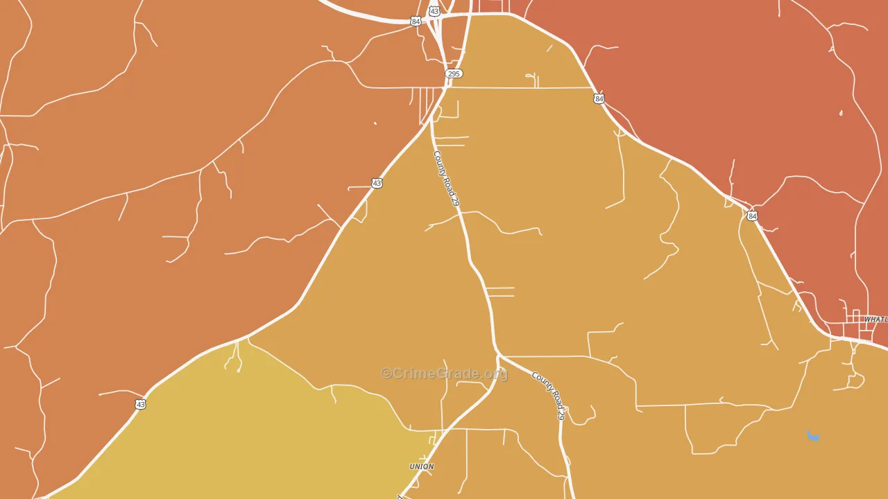 McVay, AL Map of Burglary Rates