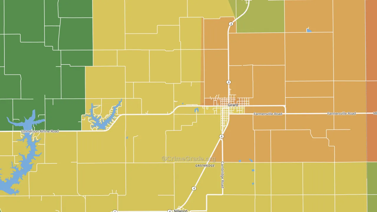 McVey, IL Map of Burglary Rates