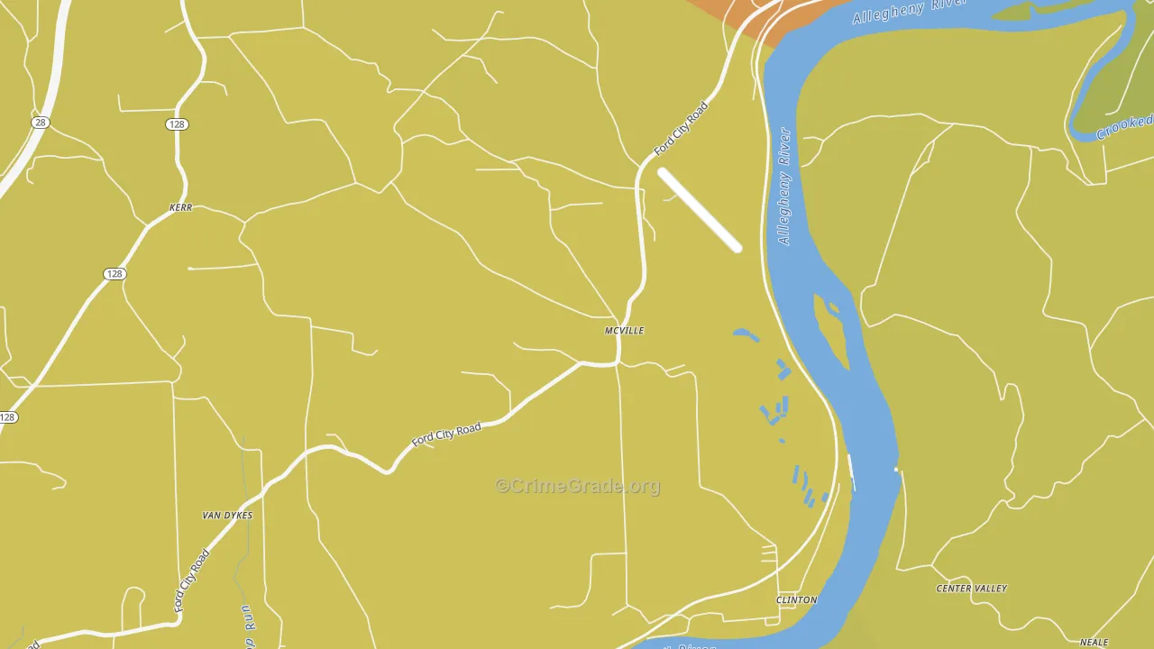 McVille, PA Map of Burglary Rates
