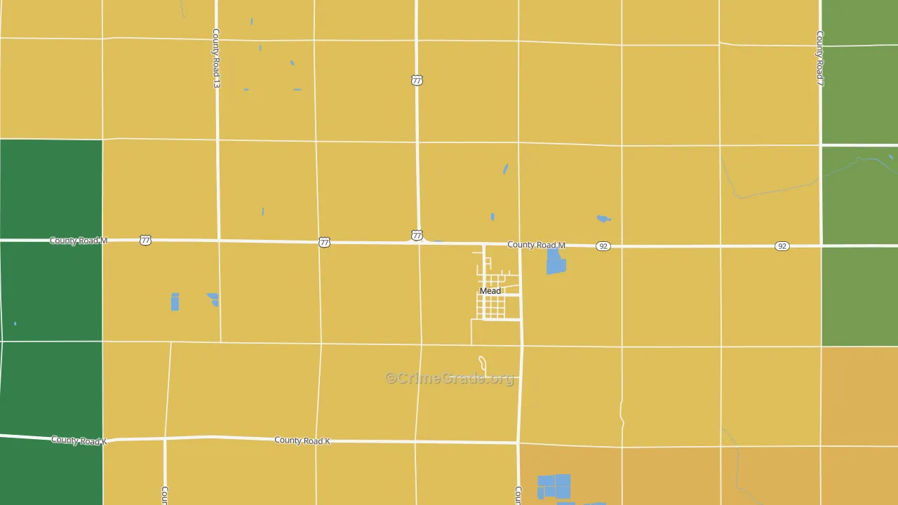 Mead, NE Map of Burglary Rates