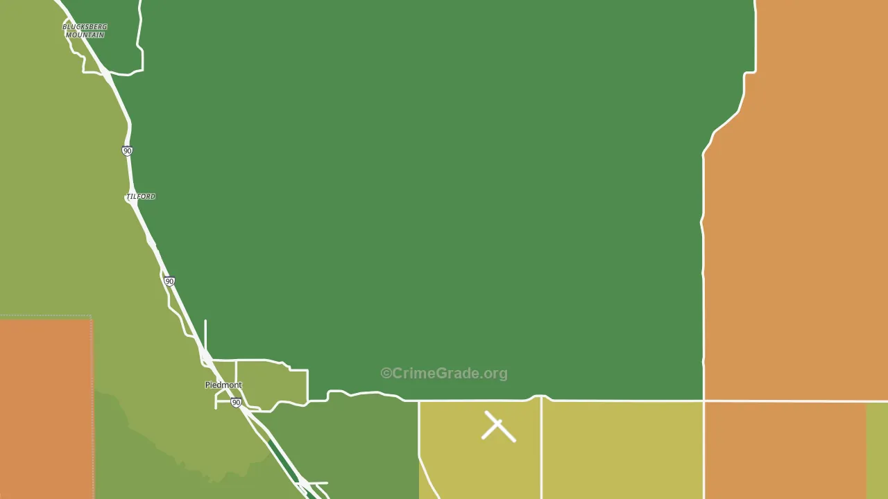 Meade County, SD Map of Burglary Rates
