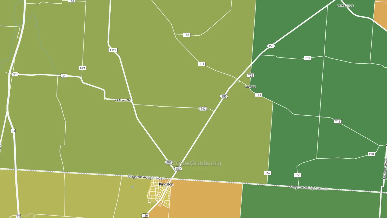 Meade, OH Map of Burglary Rates