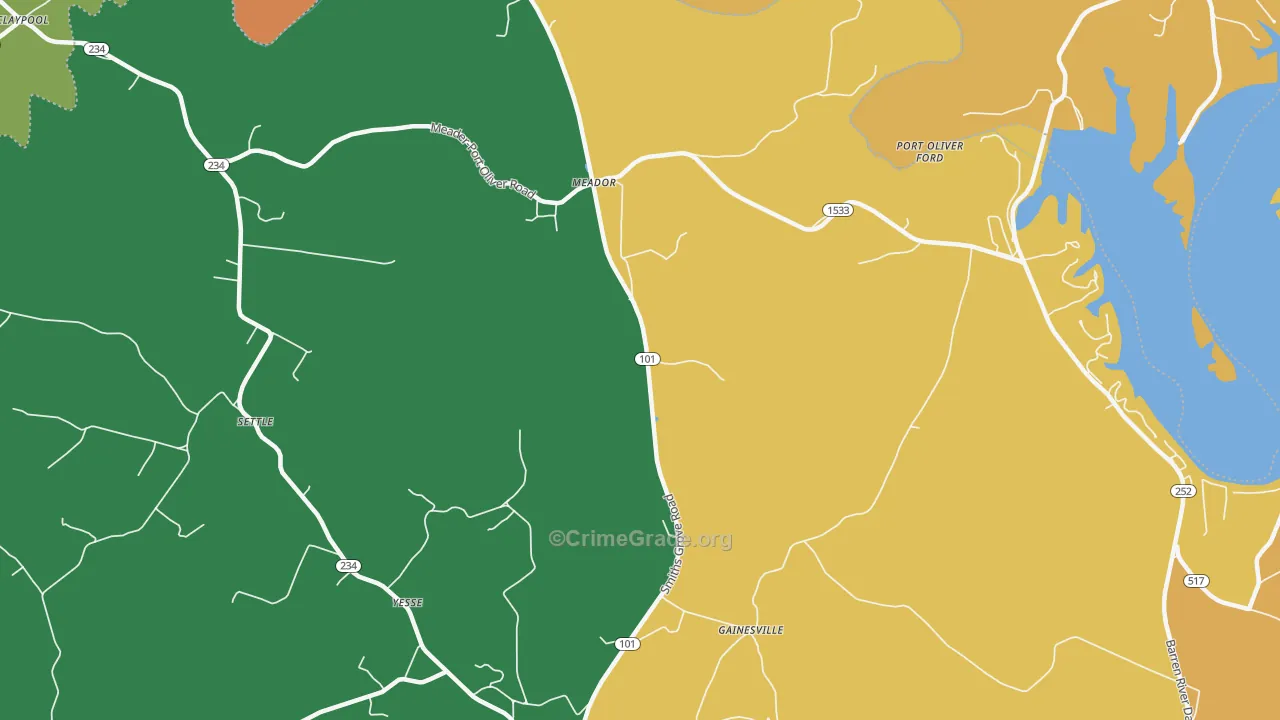 Meador, KY Map of Burglary Rates