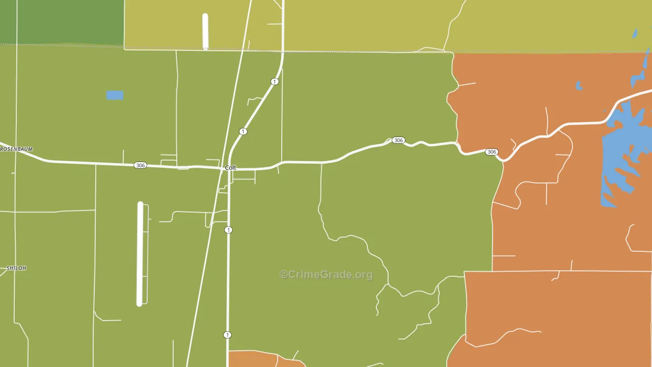 Meadow Cliff, AR Map of Burglary Rates
