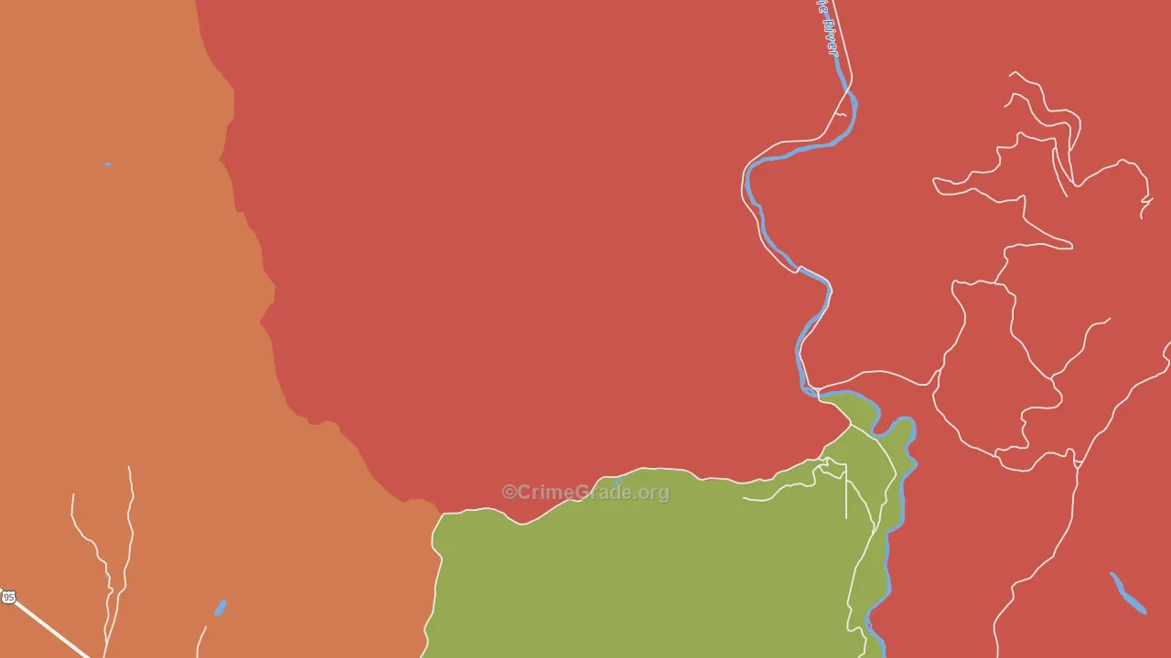 Meadow Creek, ID Map of Burglary Rates