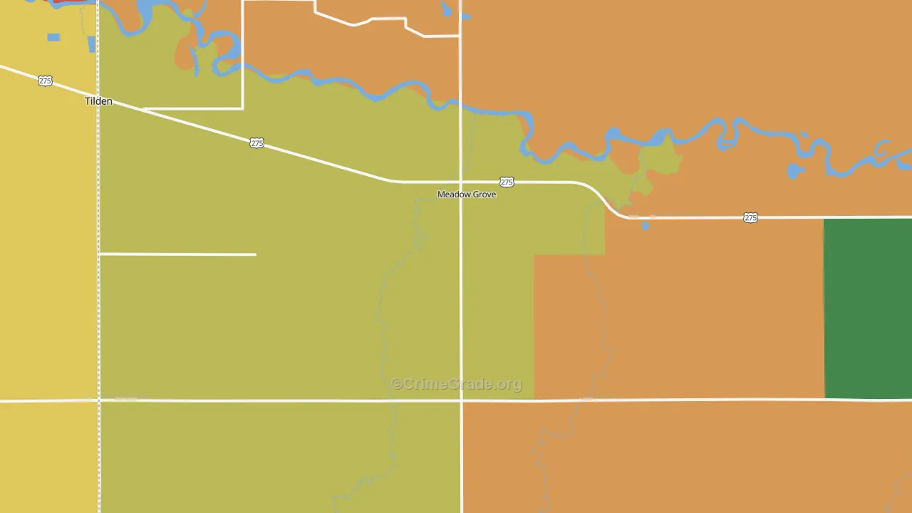 Meadow Grove, NE Map of Burglary Rates