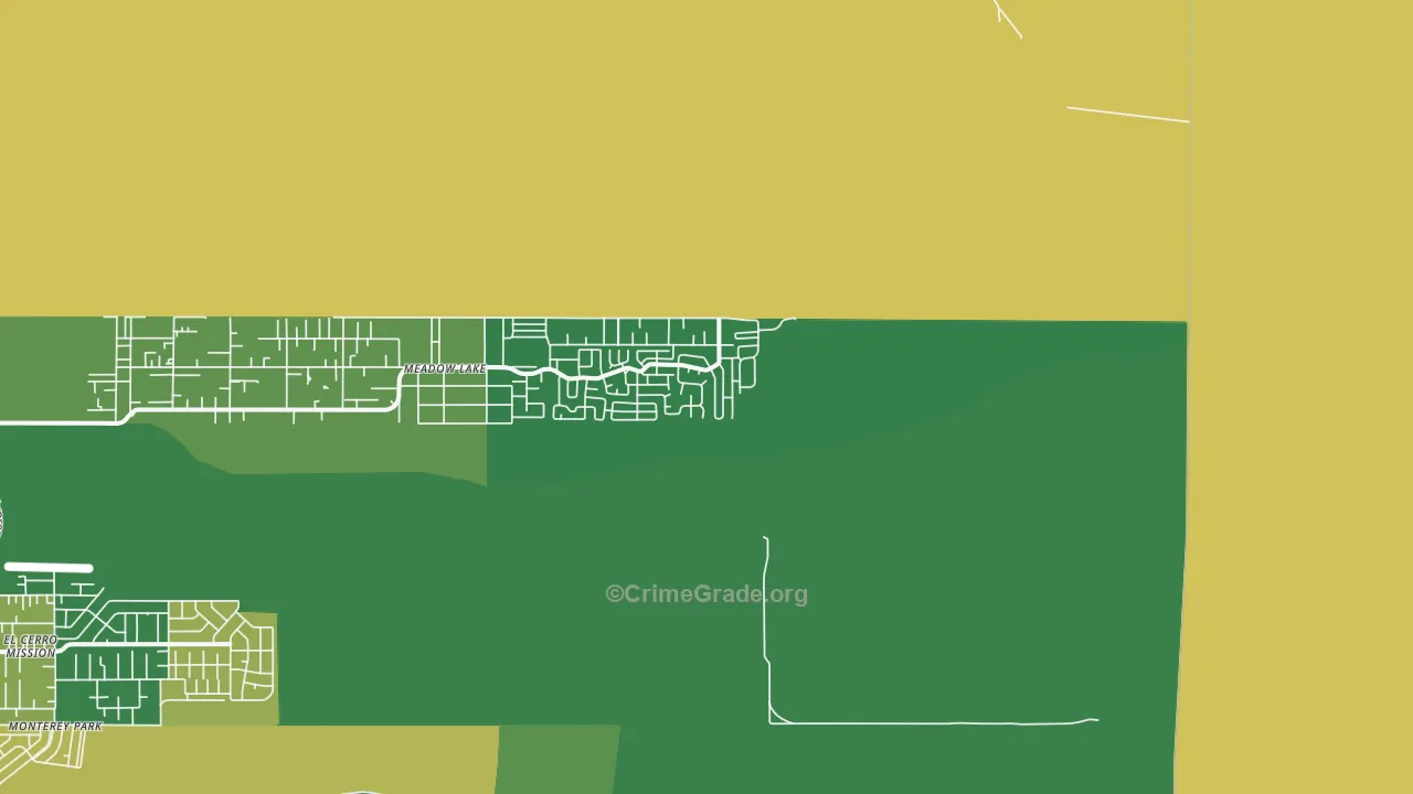 Meadow Lake, NM Map of Burglary Rates