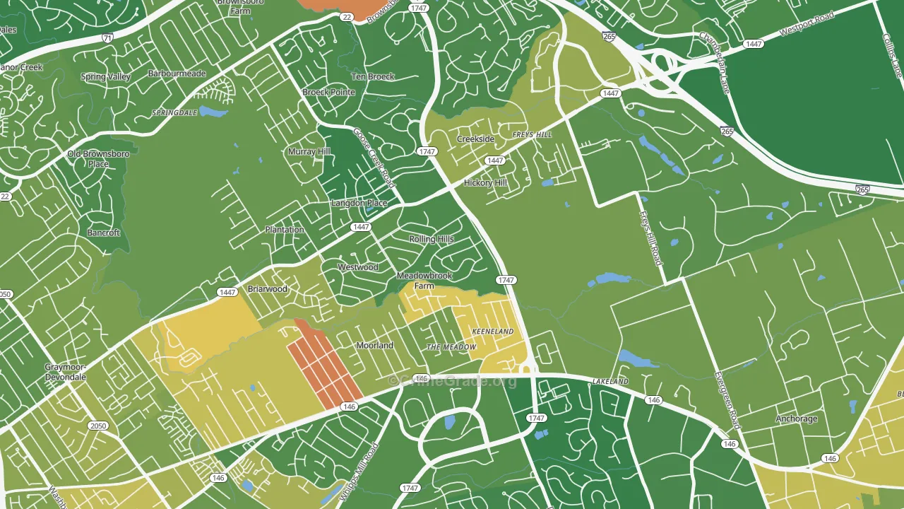 Meadow Vale, KY Map of Burglary Rates