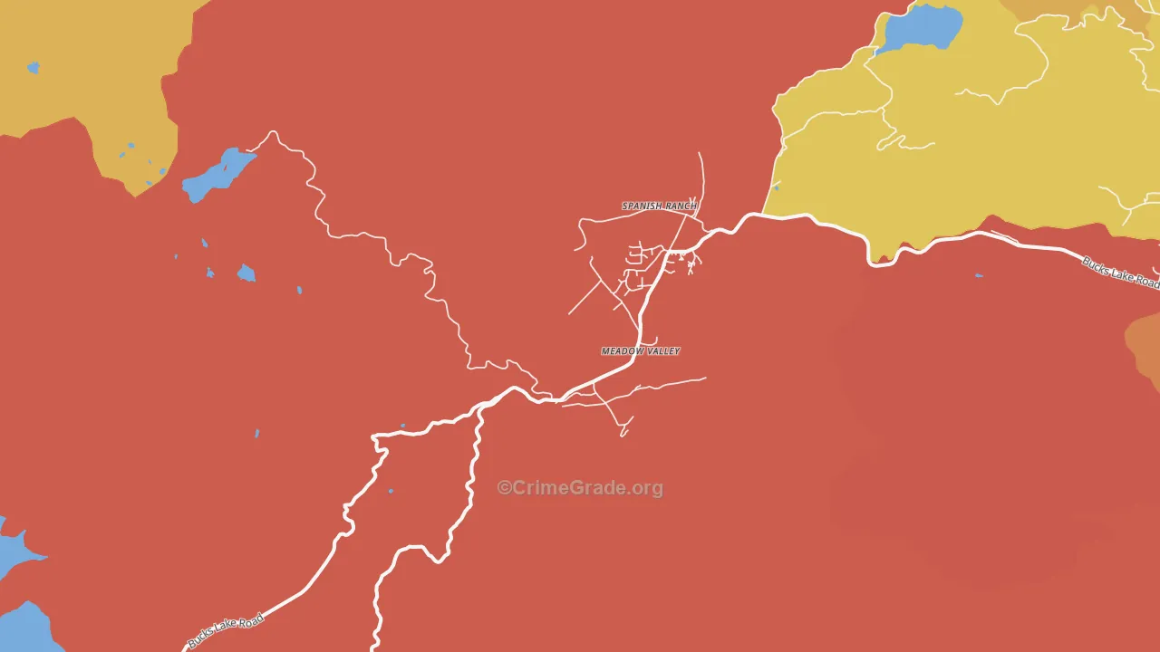 Meadow Valley, CA Map of Burglary Rates