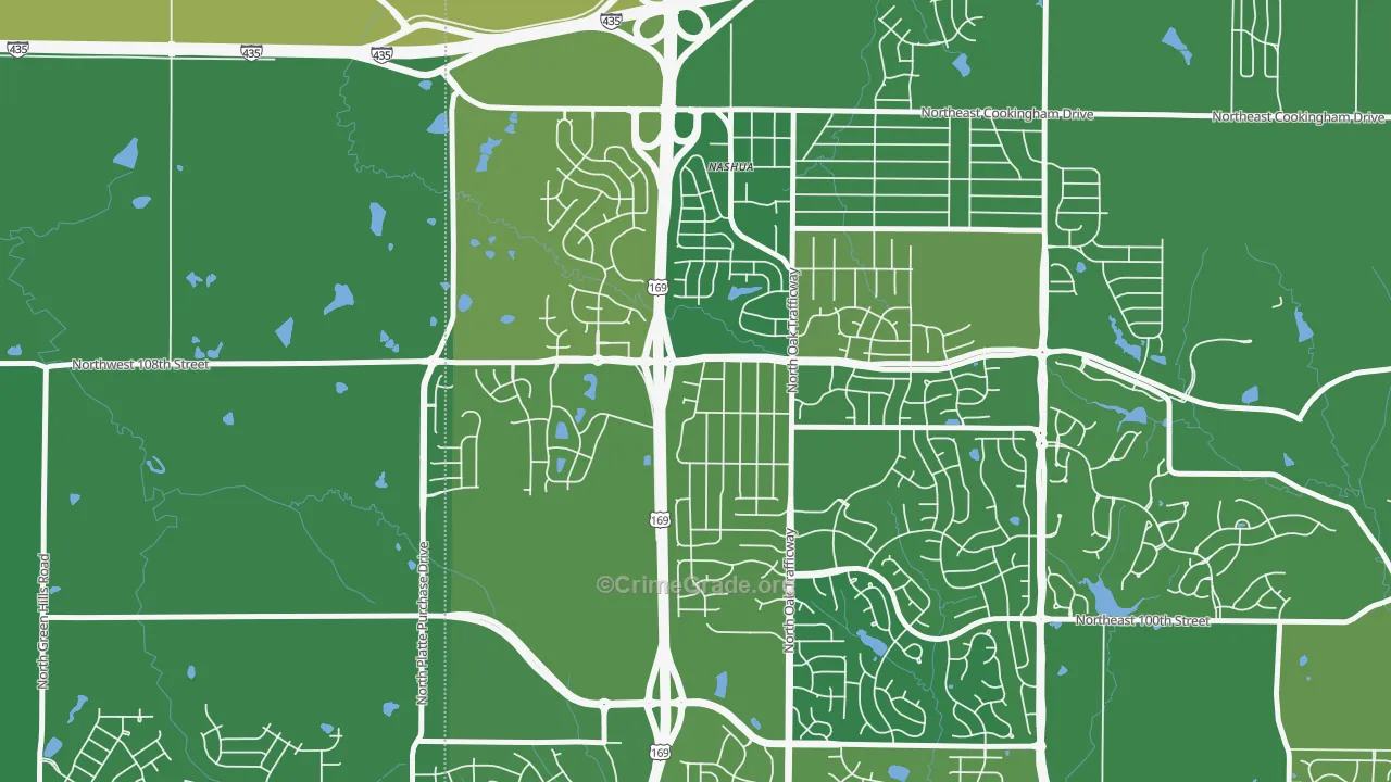 Meadowbrook Heights, Kansas City, MO Map of Burglary Rates