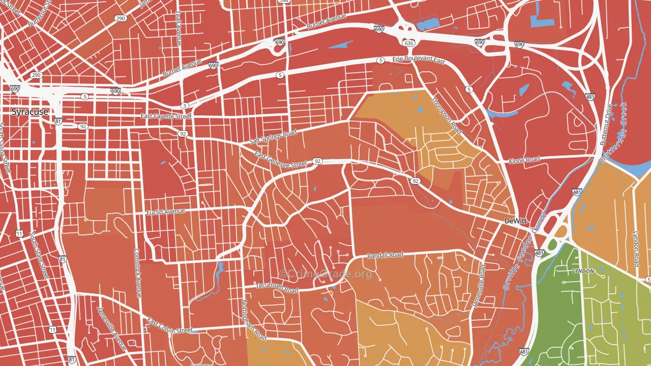 Meadowbrook, Syracuse, NY Map of Burglary Rates