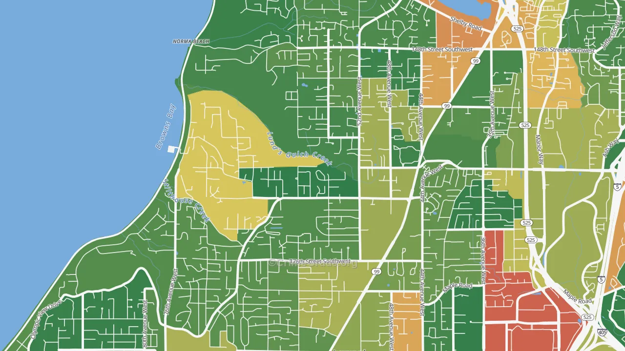 Meadowdale, Lynnwood, WA Map of Burglary Rates