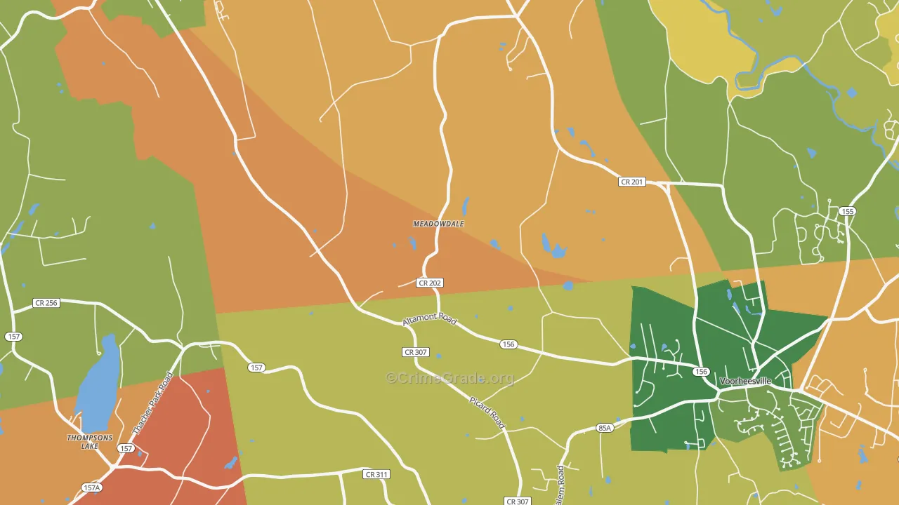 Meadowdale, NY Map of Burglary Rates