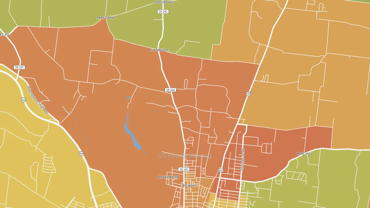 Meadowview, TN Map of Burglary Rates