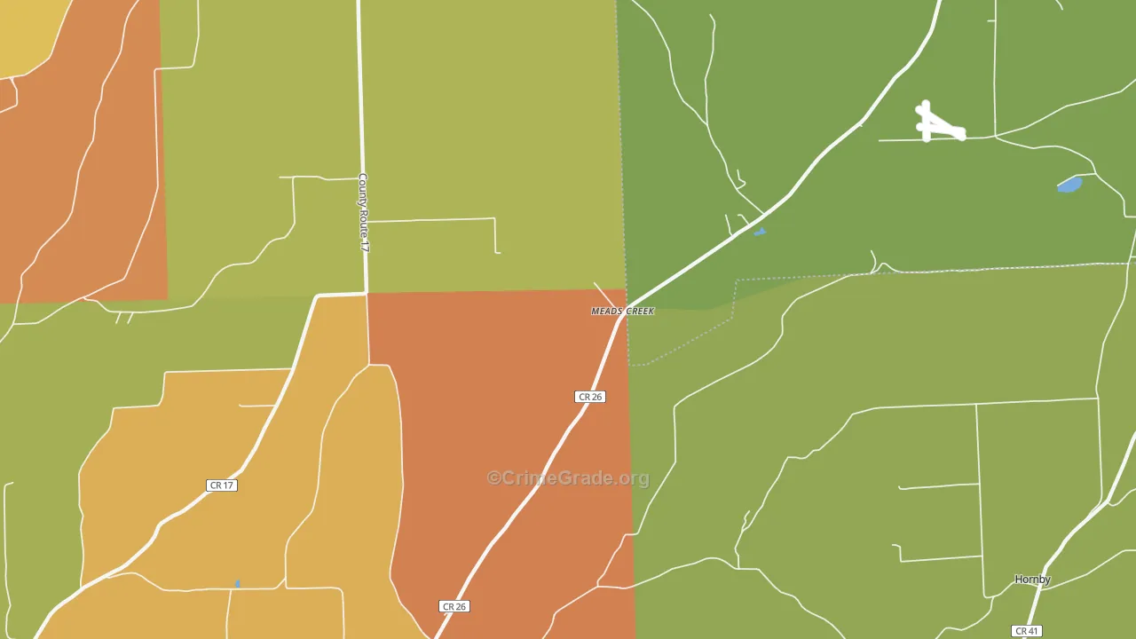 Meads Creek, NY Map of Burglary Rates