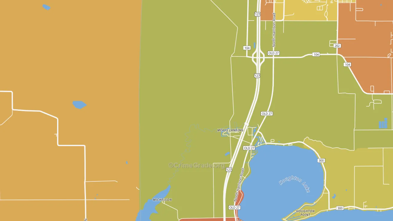 Meads Landing, MI Map of Burglary Rates